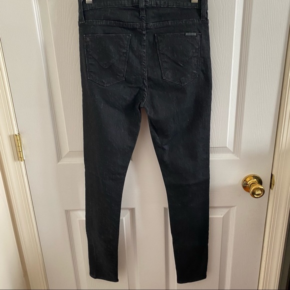 HUDSON BLACK METALLIC STRIPED PRINT JEANS SIZE 27 - Picture 8 of 12